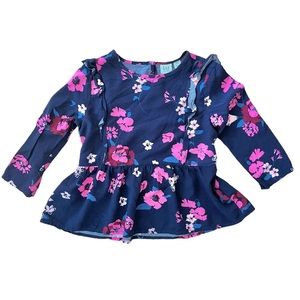 GAP KIDS Floral Ruffle Peplum Top